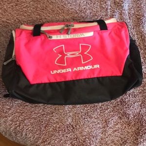 Pink Under Armour duffle bag